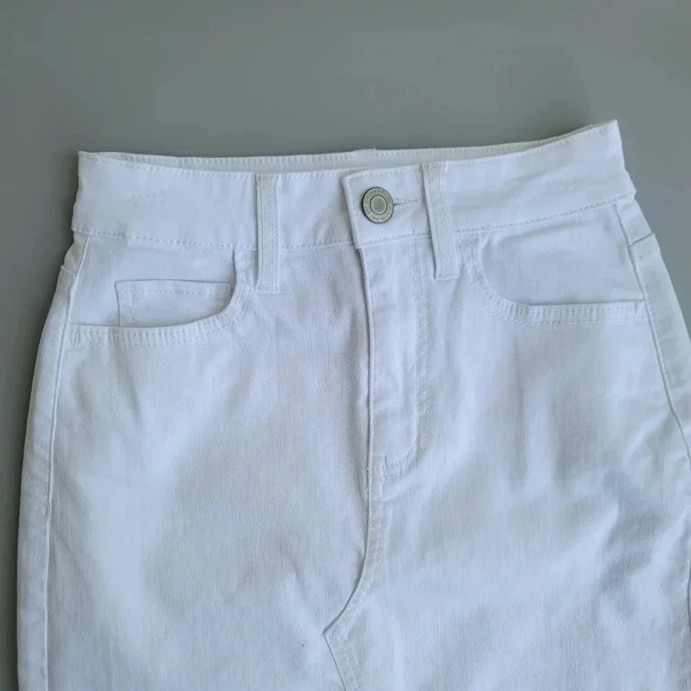 Womens Skirt Denim SO White Jean Stretch Frayed Hem Zip Plus Size-size 1 / 25W - Picture 8 of 10